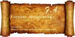 Forster Antonietta névjegykártya